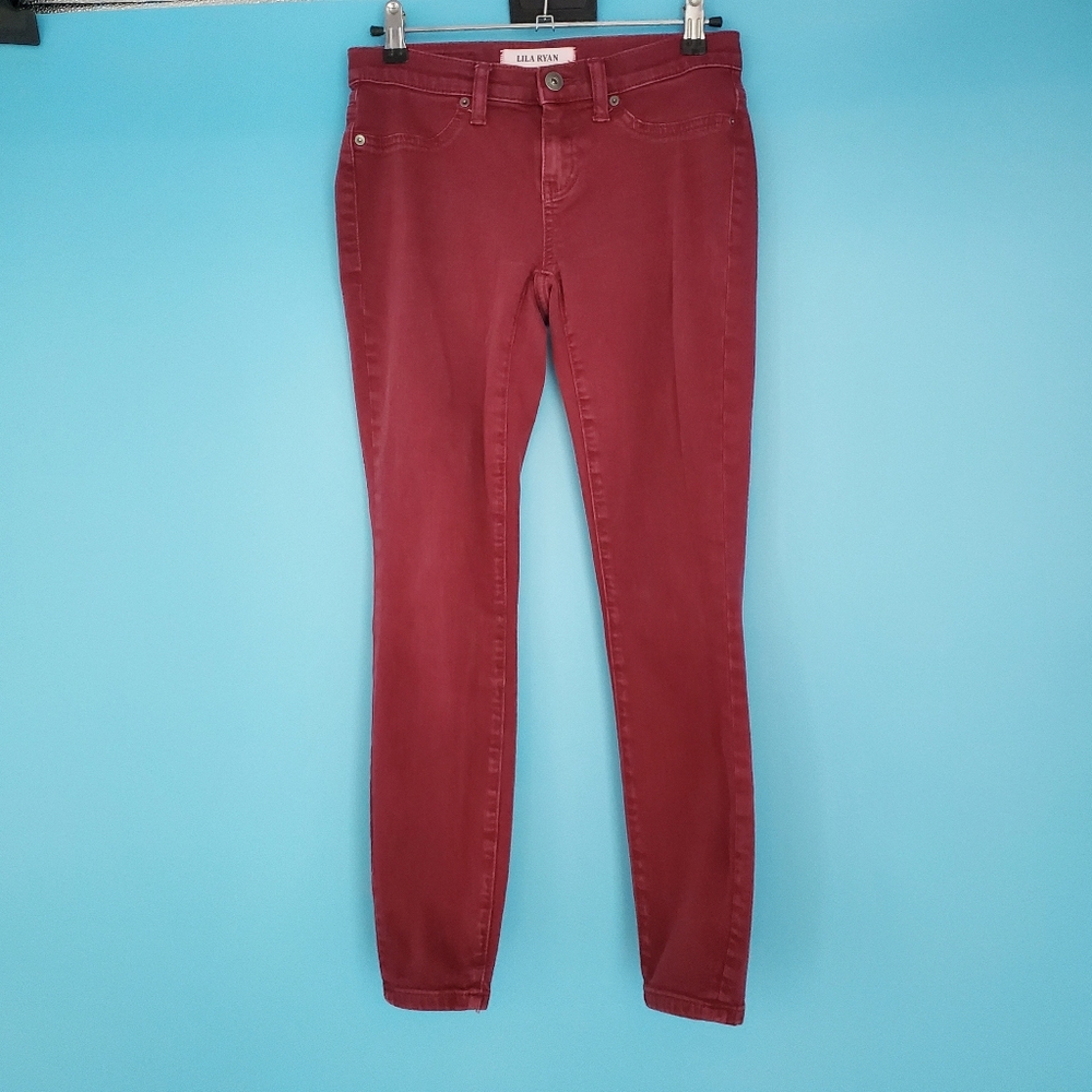 Lila Ryan Maroon Skinny Jeans Size 25  Ankle